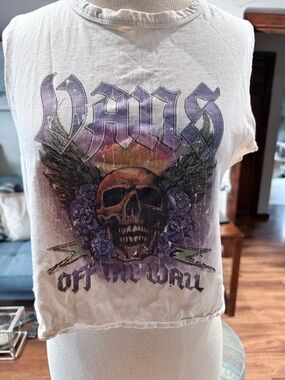 Vans Cream Skull Crop Top